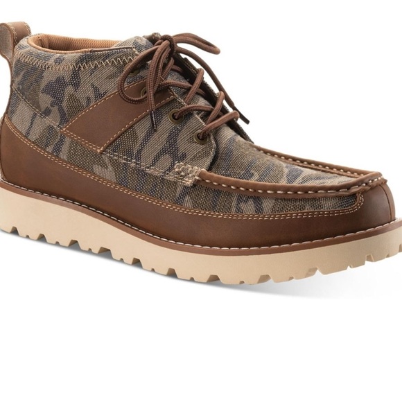 Sun + Stone Men\'s Green and Brown Patterned‎ Boots main image 4